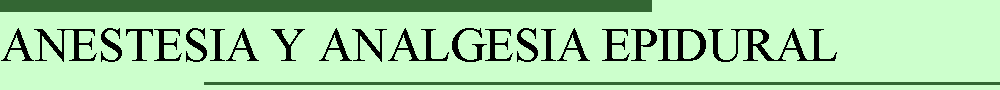 ANESTESIA Y ANALGESIA EPIDURAL